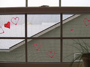 window heart shaped decals