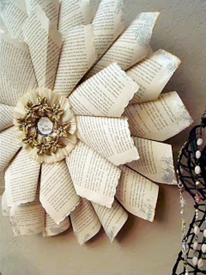 Christmas Book Page Wreath