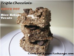Triple Chocolate Slow Cooker Rice Krispy Treats