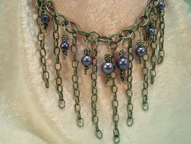 Dramatic Beaded Chain Dangle Choker
