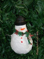 Recycled Lightbulb Snowman