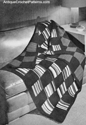 Striped Plain Reversible Afghan Striped Plain Reversible Afghan