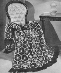 Vintage Floral Hexagon Afghan