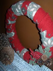 Fuzzy Sweater Wreath