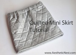 Silver Quilted Mini Skirt