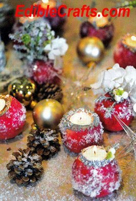 Snowy Apple Candle Holders Snowy Apple Candle Holders