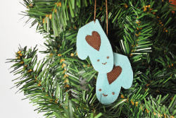 Cute Smiling Mittens Ornament