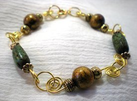 Coiled Connections Bead and Wire Bracelet