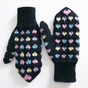 Conversation Heart Mittens