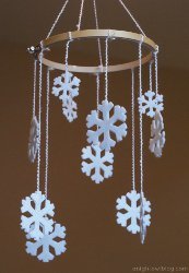 Embroidery Hoop Snowflake Mobile