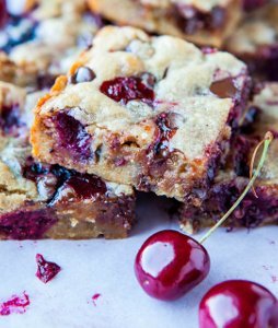 Chocolate Chip and Cherry Blondies