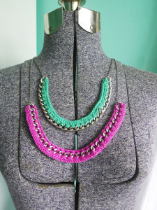 Pop of Color Crocheted Chain Necklace