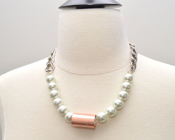 Copper and Pearls Necklace
