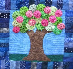 Blossoming Spring Tree Quilt Block