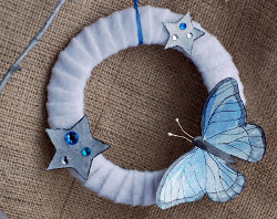 Blue Butterfly Wreath
