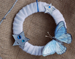 Blue Butterfly Wreath