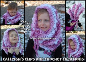 Candy Stripes Hooded Cowl