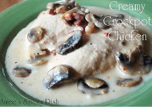 Slow Cooker Creamy Mushroom Chicken with Rice