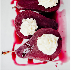 Red Wine Poached Pears + Filling