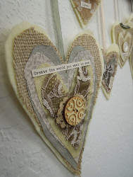 Hanging Fabric Hearts Wall Decor