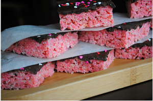Cherry and Dark Chocolate Rice Krispie Treats