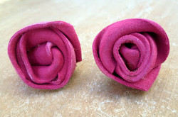 Lovely Leather Rose Studs