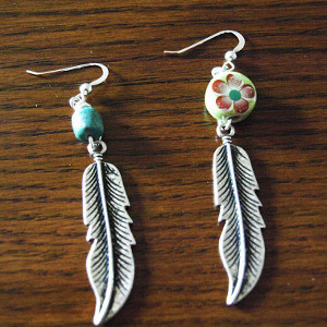 Fine Feather Bead Earrings