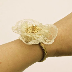 Thrifty Floral Refashioned Watch Bracelet