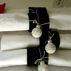 Recycled Black Velvet Napkin Rings