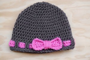 Belted Bow Baby Hat