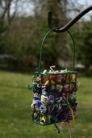 Scrap Yarn Bird Feeder