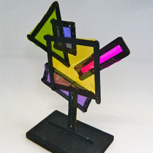 Neon Dimensional Shape Sculpture