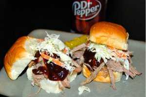 Dr. Pepper Pulled Pork Sliders With Coleslaw