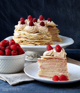 Biscoff and Raspberry Crepe Cake