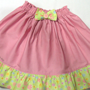 Pintucked Skirt with Decorative Bow