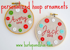 Personalized Embroidery Hoop Ornaments