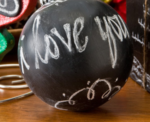 Chalkboard Paint Ball Ornaments