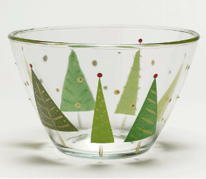 Christmas Trees Glass Bowl