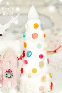 Mini Cotton Ball Christmas Trees