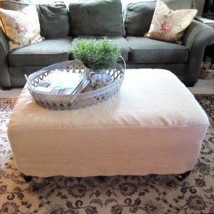 DIY Ottoman Slipcover DIY Ottoman Slipcover