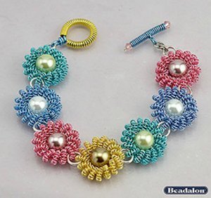 Coiled Wire Daisy Bracelet