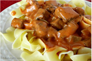 Red Sauce Beef Stroganoff