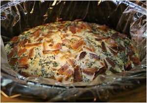 Slow Cooker Spinach and Mushroom Quiche
