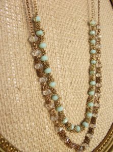 Delicate Chain-Wrapped Bead Necklace