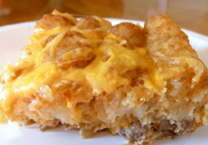 Tater Tot Turkey Sausage Breakfast Casserole