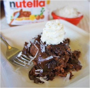 Coconut-Nutella Pudding Cake