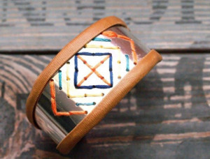 Southwest Stitched Metal Bracelet