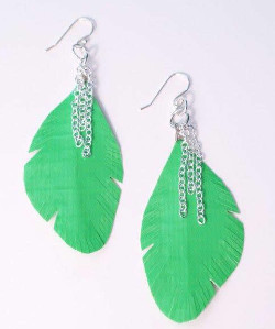 Ducktape and Chain Feather Earrings