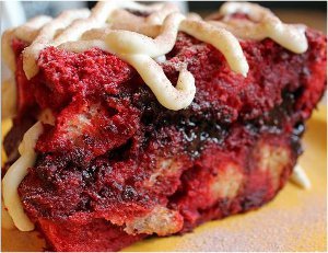 Slow Cooker Red Velvet Bread Pudding