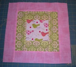 Feminine Pink and Green Quilt Block Feminine Pink and Green Quilt Block